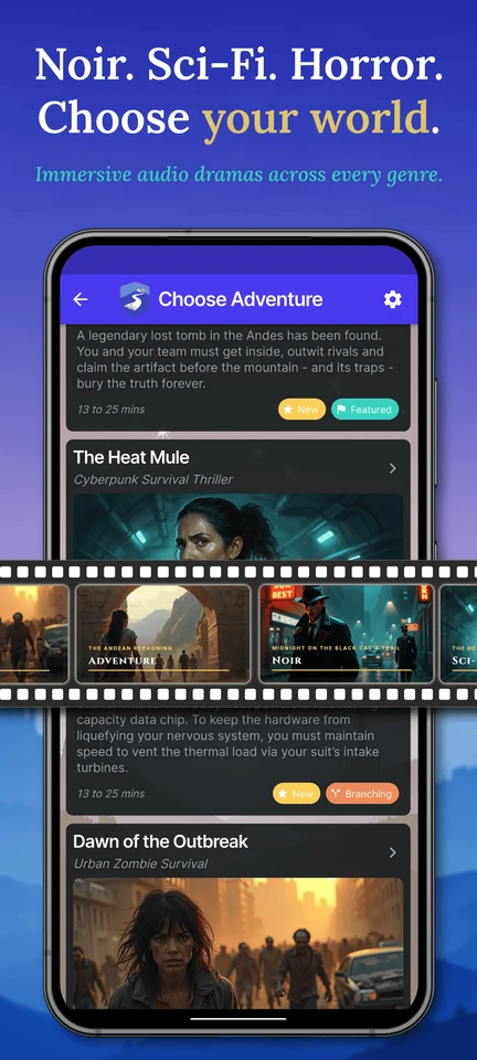 Epic Miles Story - Noir. Sci-fi. Horror. Choose your world.