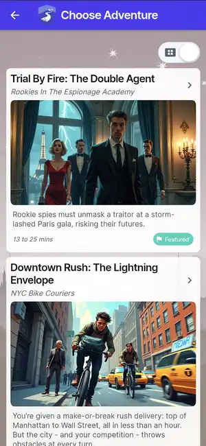 Interactive mission selection for the Cyberpunk world